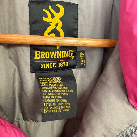 Browning Goose‎ Down Pink Jacket Size XS - Picture 10 of 11